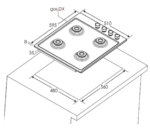 CANDY BI GAS HOB 60 CM STEEL CHG6BRXLPG - Image 2
