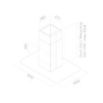 ELICA BI CHIMNEY 90 CM ISLAND GLASS SICILIA90 - Image 2