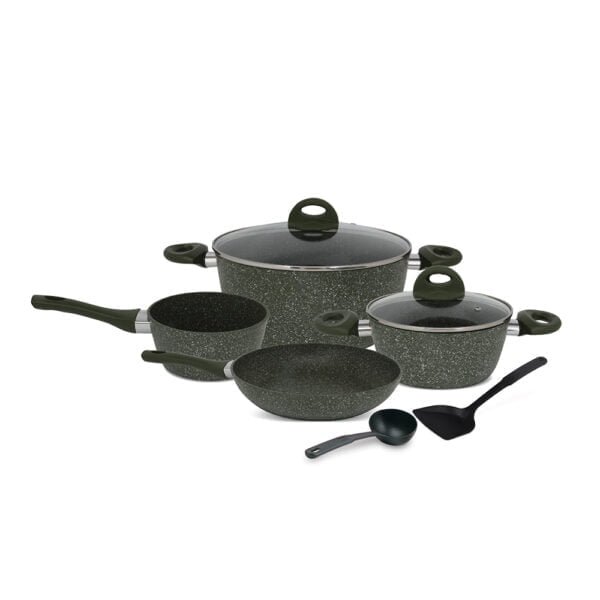 HOMEWAY COOKWARE SET 8PC MARBLE HW3623 - Image 1
