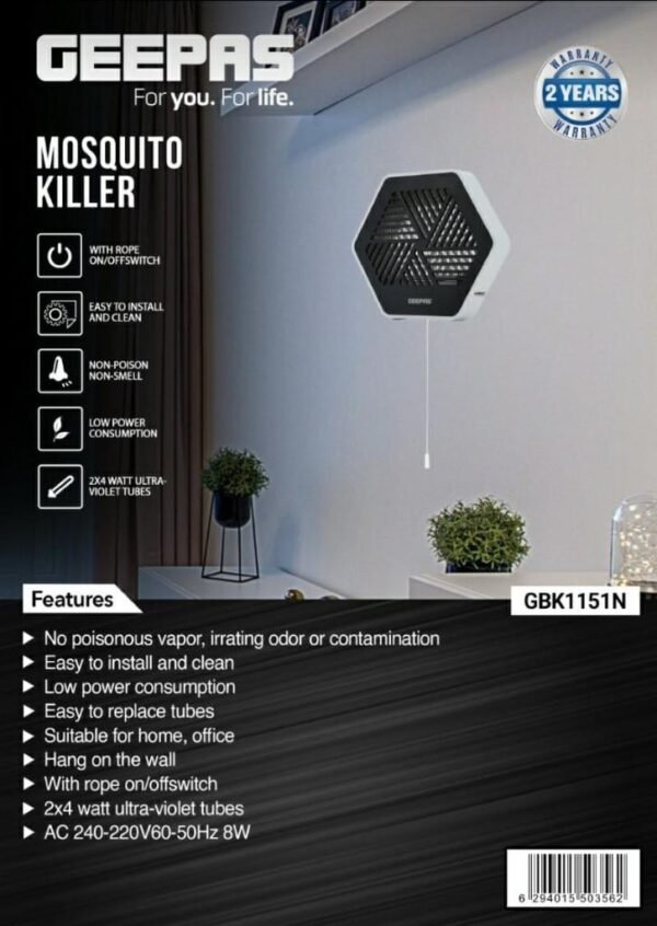 GEEPAS MOSQUITO KILLER 8W GB1151 - Image 2