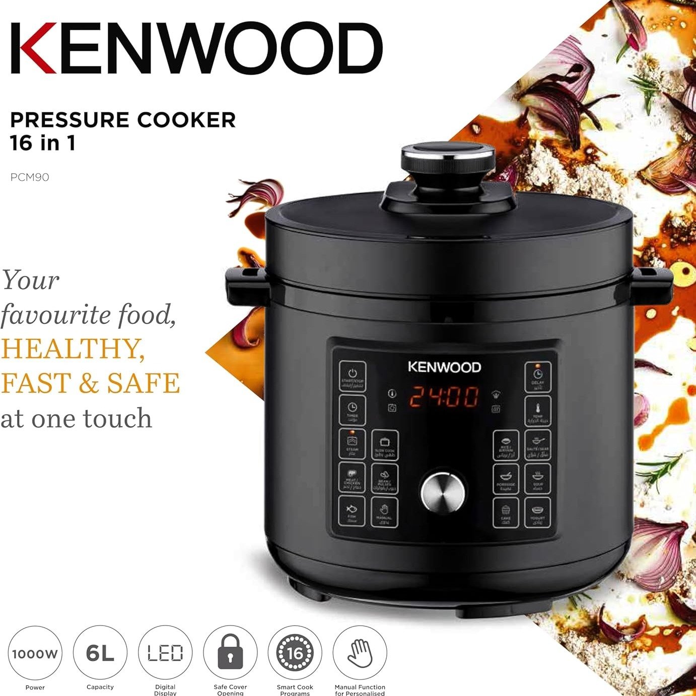 81o77SGiuWL._AC_SL1500_ KENWOOD PRESSURE COOKER 8L 1350W PCM95.000BK - Image 1