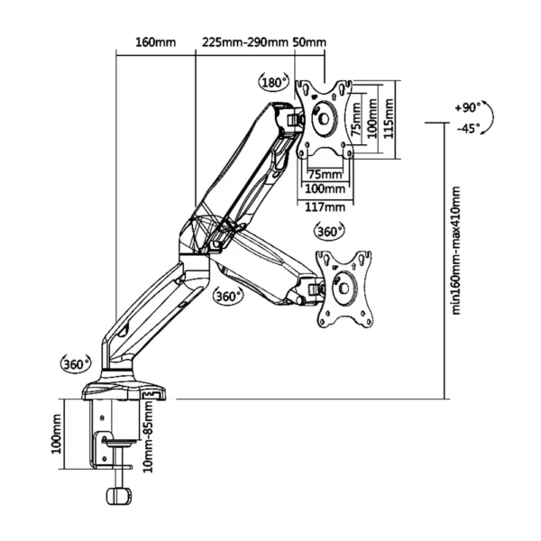 SKILLTECH STAND Monitor Arm 17-23" SH 130 C012 - Image 4