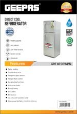 GEEPAS REFRIGERATOR 180 LTR GRF1856WPN - Image 10