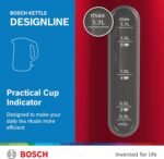 BOSCH KETTLE DESIGN LINE PLUS RED STAINLESS STEEL 3000W 1.7 LTR TWK4P434GB - Image 2