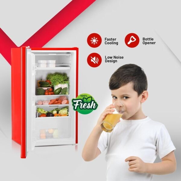 GEEPAS REFRIGERATOR SINGLE DOOR RED COLOR 120L GRF1202RXE - Image 6