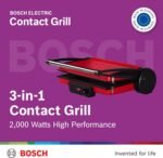 BOSCH CONTACT GRILL RED 2000W TCG4104GB - Image 4