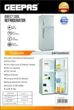 GEEPAS REFRIGERATOR FROST 200 LTR SILVER COLOR GRF2209SXE - Image 9