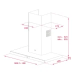 TEKA BI CHIMNEY 90 CM Up to 740 m³/h extraction capacity PERFECTA4 DLH 985 T - Image 2