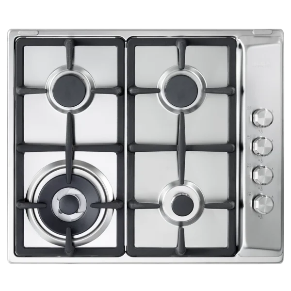 ELBA BI GAS HOB 60 CM STEEL SIDE KNOB ENS65-445 XD - Image 1