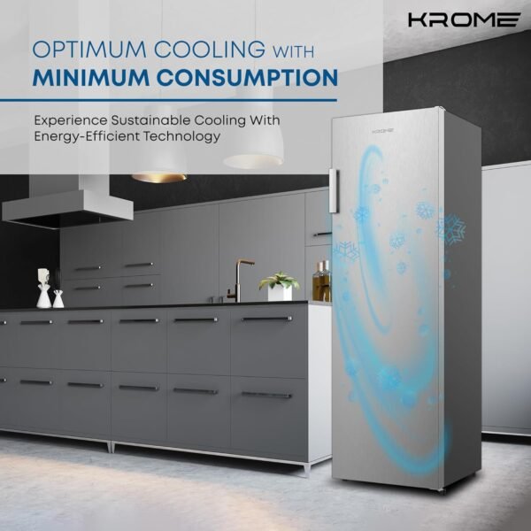 KROME UPRIGHT FREEZER 270L HR-UF270IM - Image 5