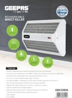 GEEPAS  INSECT KILLER RECHARGEABLE GBK25606 - Image 3