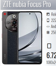 ZTE NUBIA FOCUS PRO  (8+12)RAM 256 GB 5G