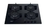 Whirlpool 60cm Built-in Gas Hob 4 Burners Glass Black. - Image 5