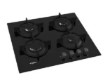 Whirlpool 60cm Built-in Gas Hob 4 Burners Glass Black. - Image 4