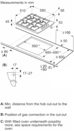 BOSCH BI GAS HOB 60CM PBP6C5K60M - Image 6