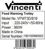 Vincenti Food Warmer Trolley VFWT3D - Image 5