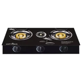 OPTIMA GAS STOVE 3 BURNER GLASS GGB300
