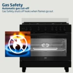 Beko 5 Burner Gas Cooker 90cm Black – BGGR11127GBA - Image 4