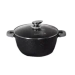 Homeway 8 Pcs Diecast Cookware Set, Marble Coated, Non Stick Surface, Black Marble - Image 4