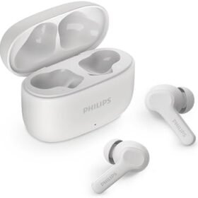 Philips TAT1109WT/97True wireless headphones 1000 series, Ergonomic design for comfort, Pocket-size charging case, Natural sound. Dynamic bass, Clear calls, IPX4 splash and sweat resistant, Up to 24 hours play time with the case​, 10 mm drivers for great sound and powerful bass​, up to 10m, White Color.