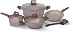 Homeway 8 Pcs Marble Cookware Set - Forged, Non-Stick, Durable, Scratch-Resistant Cookware Set For Everyday Cooking-HW3697 - Image 2