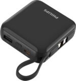 Philips DLP5713CB/00 Travel Charger and Power Bank, 10,000 mAh, Maximum 22.5 W output, Black, USB-C PD 20 W charging port, 50% charge in 30 minutes. - Image 3