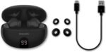 Philips TAT3559BK/97 True wireless headphones, Small buds. Great value, Pocket-sized charging case, Natural sound. Dynamic Bass, Up to 20 hours play time, IPX4 splash and sweat resistantM, ANC active noise cancelling, Black color. - Image 2