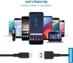 Philips DLC6541AB/00 USB-A to USB-C Cable, Sync and Charge, 1 m, Black, Supports USB 2.0 high speed 480Mbps data transfer rate. - Image 3