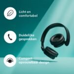 Philips TAH4209WT/00 4000 series, On-ear wireless headphones, Lightweight on-ear headphones, Natural sound. Dynamic Bass, Up to 55 hours of play time, Clear calls, USB-C charging, Solid Bluetooth multipoint connection. - Image 2