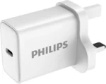 Philips DLP5312CW GaN PD30W USB-C Charger, UK Plug, 30W Fast Charging, Advanced GaN Technology, Safe Charging Protection, White colour