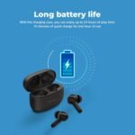 Philips TAT1109BK/97True wireless headphones 1000 series, Ergonomic design for comfort, Pocket-size charging case, Natural sound. Dynamic bass, Clear calls, IPX4 splash and sweat resistant, Up to 24 hours play time with the case​, 10 mm drivers for great sound and powerful bass​, up to 10m, Black Color. - Image 4