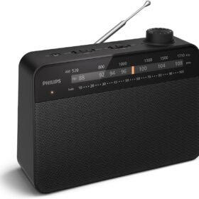 Philips TAR2509/10 Portable FM/AM radio, FM/AM, Analogue tuning, AC or battery power, 300 Mw output RMS.