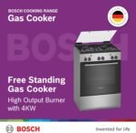 Bosch Free Standing Cooker 60CM, Gas Cooker 43.1 kg, Stainless Steel, German Engineering Cooking Range HGA120B51M - Image 6