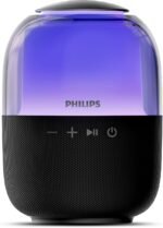 Philips TAS2108BK/00 Wireless speaker, Passive radiator. Punchy bass, Multiple lighting modes, 5W RMS output power, Easily receive calls, Up to 7 hours play time, 3.5 hours charging time, Black Color.
