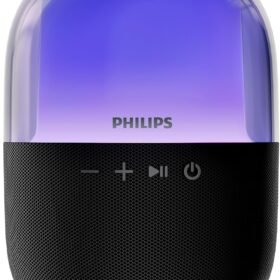 Philips TAS2108BK/00 Wireless speaker, Passive radiator. Punchy bass, Multiple lighting modes, 5W RMS output power, Easily receive calls, Up to 7 hours play time, 3.5 hours charging time, Black Color.