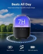 Philips TAS2108BK/00 Wireless speaker, Passive radiator. Punchy bass, Multiple lighting modes, 5W RMS output power, Easily receive calls, Up to 7 hours play time, 3.5 hours charging time, Black Color. - Image 6