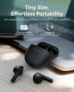 Philips TAT1139BK/97 1000 series True wireless headphones, Clear call quality, 13 mm drivers for punchy bass, IPX4 splash/sweat resistant, Ergonomic design for comfort, Up to 26 hours play time. Pocket-size charging case, Black Color - Image 3