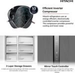 HITACHI REFRIGERATOR SIDE BY SIDE 630 LTR HRSN9552DXGF MADE IN THAILAND ( 1 YEAR FULL WARRANTY + 10 YEARS COMPRESSOR WARRANTY ) - Image 2