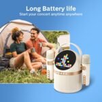 Philips TAS2509WT/00 Wireless speaker, 2 handy karaoke microphones, Colored light modes, 5W RMS output power, Soft, rubber carry handle, 6 vocal effects let you change your voice, Up to 15 hours play time, Stream playlists via Bluetooth, USB, AUX or TF card. - Image 6