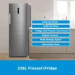MIDEA UPRIGHT FREEZER 333 LTR STAINLESS STEEL COLOR MDRU333FEE46AE - Image 5