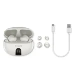 Philips TAT3559WT/97 True wireless headphones, Small buds. Great value, Pocket-sized charging case, Natural sound. Dynamic Bass, Up to 20 hours play time, IPX4 splash and sweat resistantM, ANC active noise cancelling, white color. - Image 2