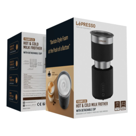 LEPRESSO MILK FROTHER 500ML WITH DETACHABLE BASE BLACK 4076103 LPCFFMF0099BK